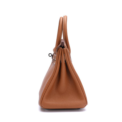 Women's Bag Leather Tote Bag Genuine Leather Bag Hand Sewn Waxed Thread Handbag