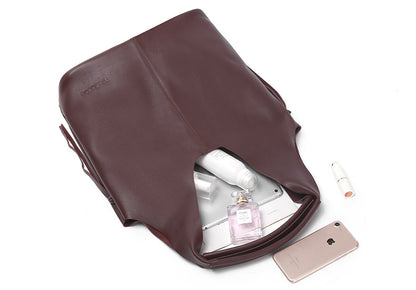 Genuine leather women's bag large capacity tote bag fashionable atmospheric bucket bag shoulder bag shoulder bag