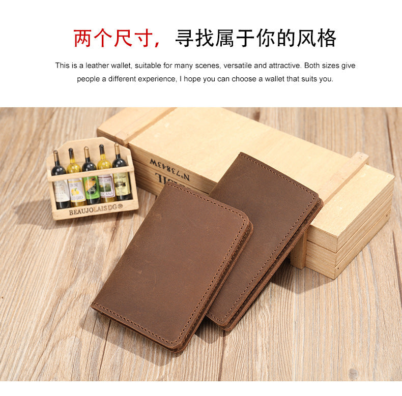 Men's short wallet cowhide retro card holder men's wallet 
