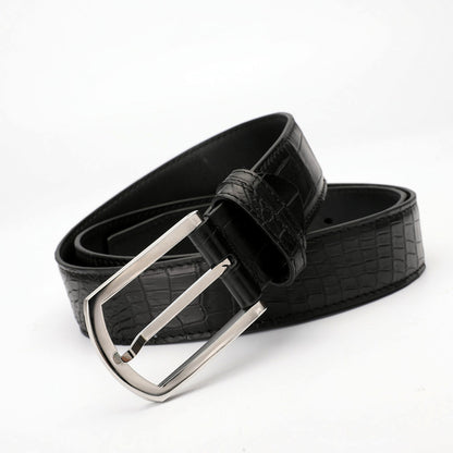Crocodile Belly Skin Genuine Leather Men's Belt No Pieces Width 3.4cm High Quality Belt 