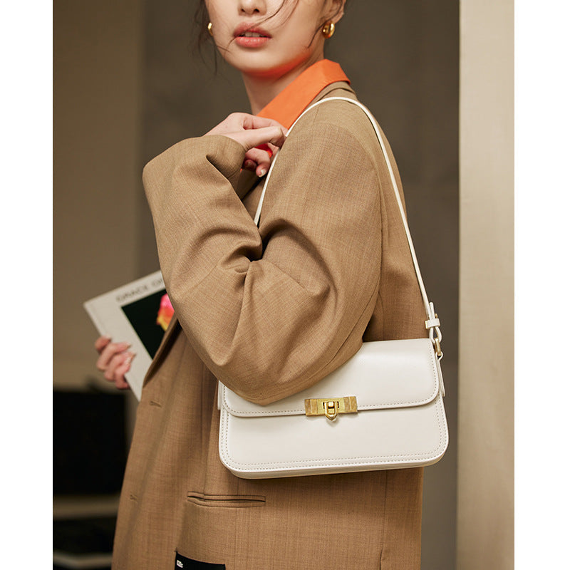 Genuine leather ladies bag fashion crossbody bag luxury cowhide shoulder bag temperament
