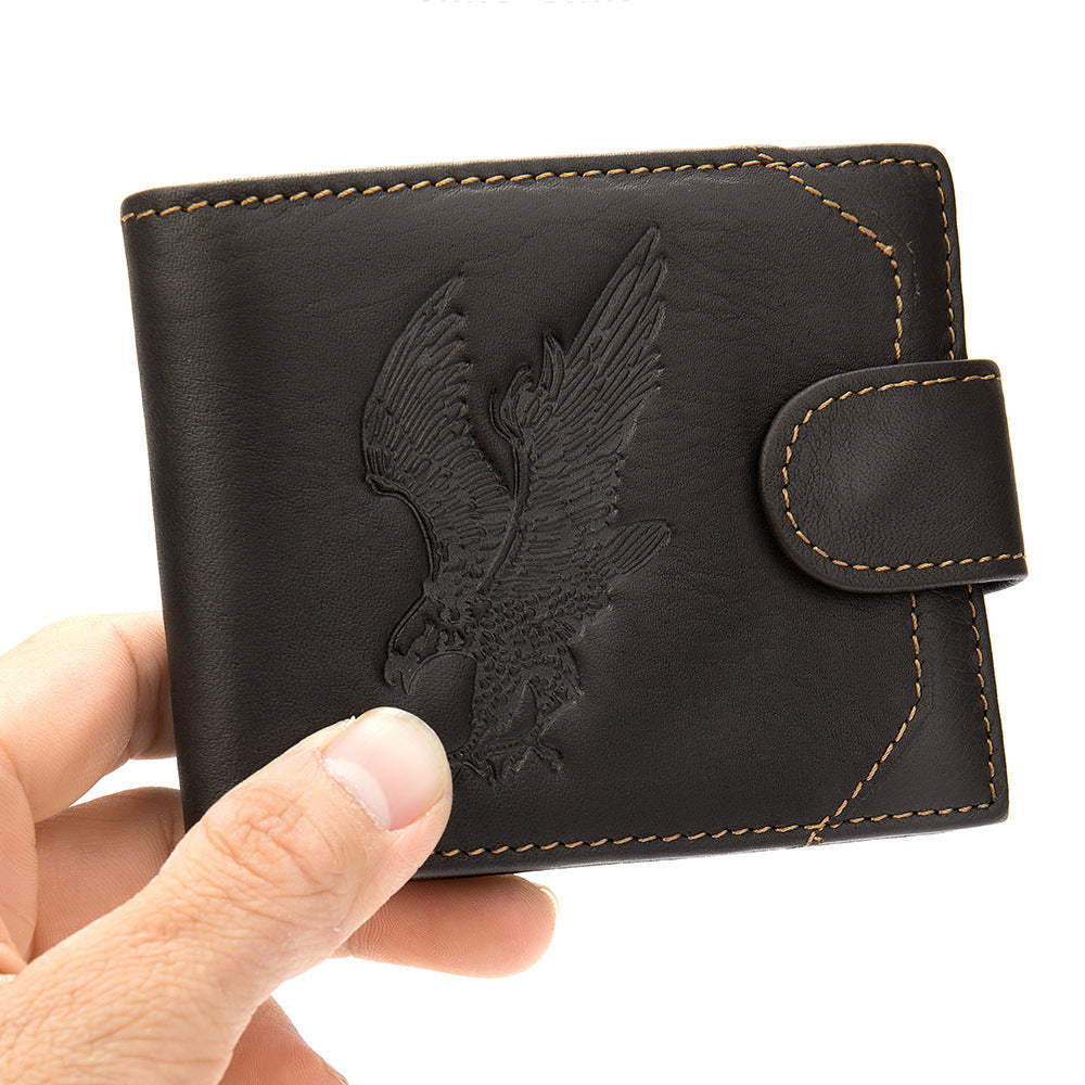 Men's Short Wallet Business Genuine Cowhide Leather Coin Purse Card Bag Men's Wallet 