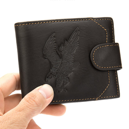 Men's Short Wallet Business Genuine Cowhide Leather Coin Purse Card Bag Men's Wallet 