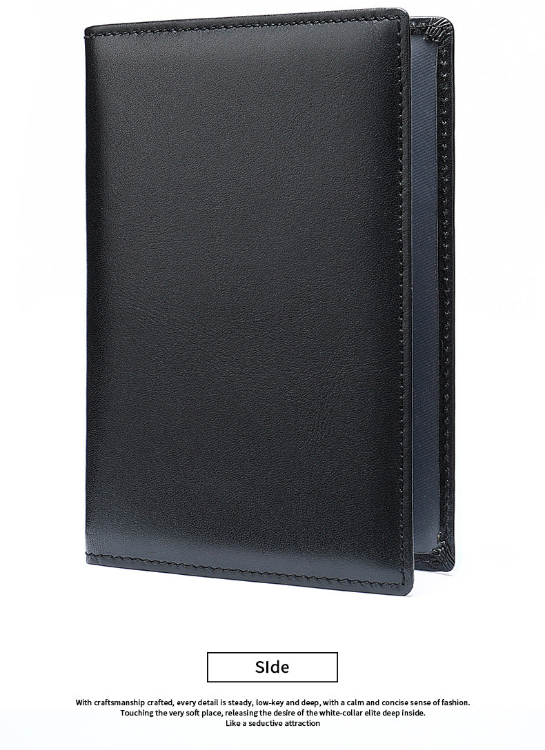 Men's short wallet made of genuine cowhide leather business multi-functional men's wallet card bag 