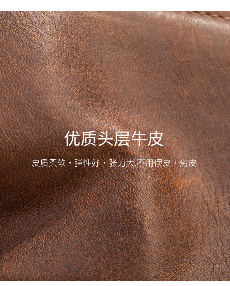 Men's wallet cowhide genuine leather retro business card holder card bag for men 