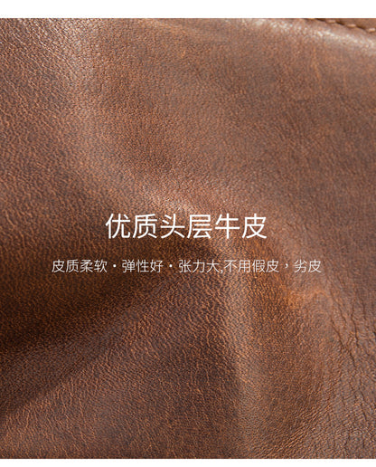 Men's wallet cowhide genuine leather retro business card holder card bag for men 
