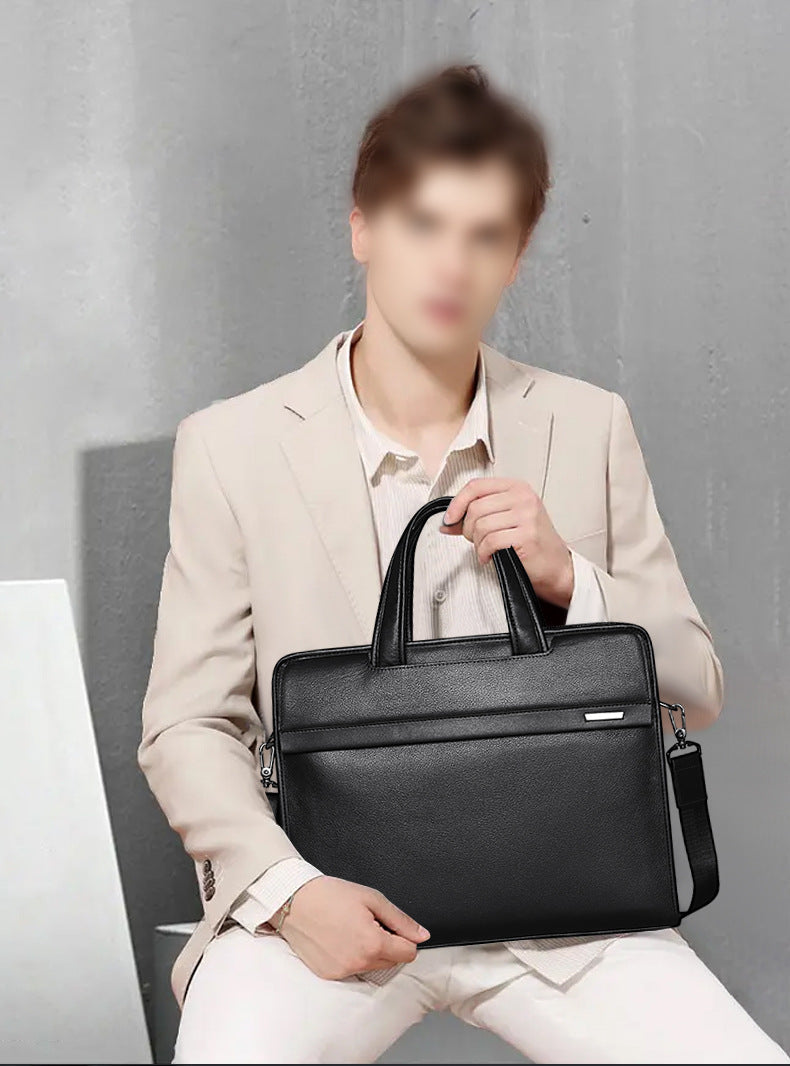 Men's handbag genuine cowhide leather computer bag business briefcase 