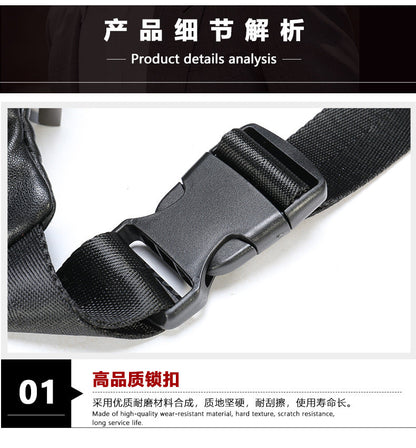 Men's Waist Bag Sheepskin Genuine Leather Fashion Casual Simple Multifunctional Crossbody Bust Bag 