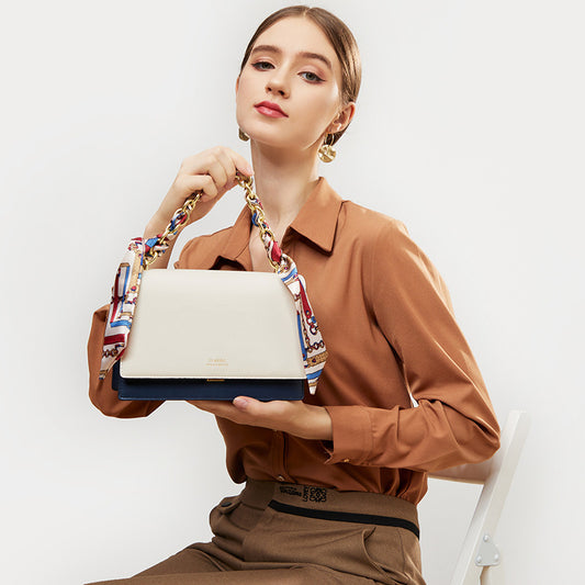 Women's Handbag Chain Bag OL Commuter Bag Genuine Leather Bag Cowhide Shoulder Bag Fashion