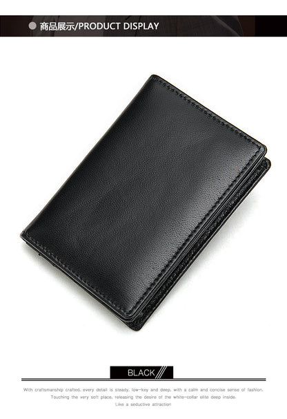 Men's short wallet sheepskin Korean fashion coin purse card holder multifunctional wallet for men 