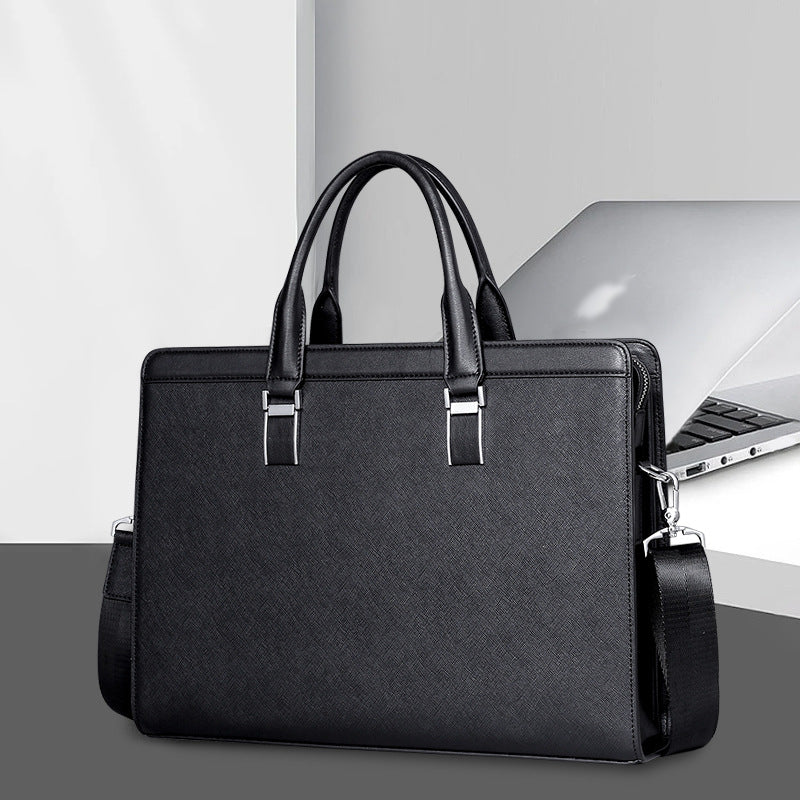 Men's handbag cowhide genuine leather computer bag large capacity business briefcase 