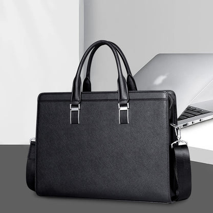 Men's handbag cowhide genuine leather computer bag large capacity business briefcase 