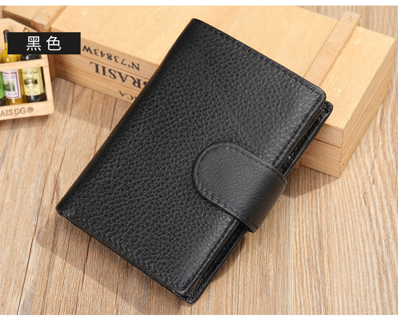 Men's short wallet cowhide genuine leather retro clutch bag card bag men's wallet 