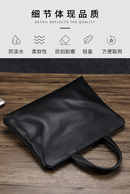 Men's Handbag Genuine Cow Leather Computer Bag Large Capacity Briefcase for Business Trips 