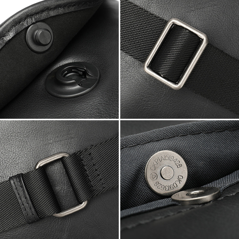 Men's Shoulder Bag Made of Cowskin Genuine Leather High Quality Waterproof Fashion Men Crossbody Bag 