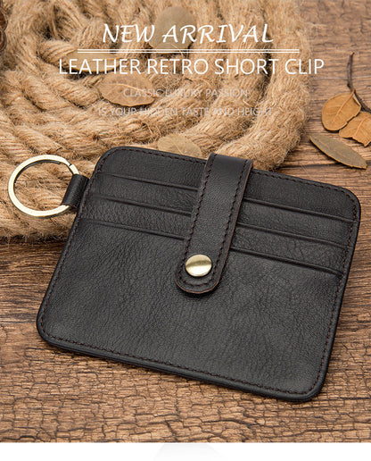 Men's wallet cowhide thin coin card holder casual card bag for men 