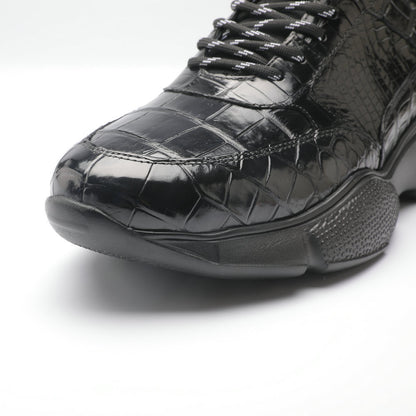 Crocodile Belly Skin Men's Short Boots Fashion Casual Platform Shoes Men's Shoes 