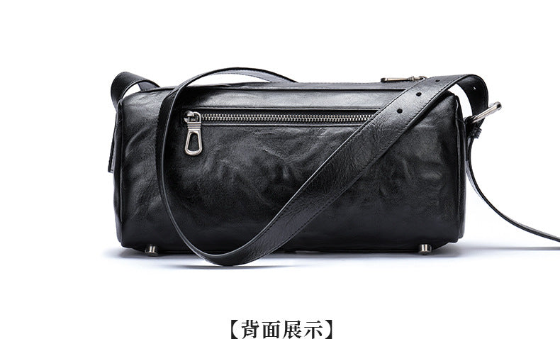 Men's Shoulder Bag Made of Genuine Cowskin Leather with Hand-held Crest High Quality Luxury Fashion Crossbody Bag for Men 