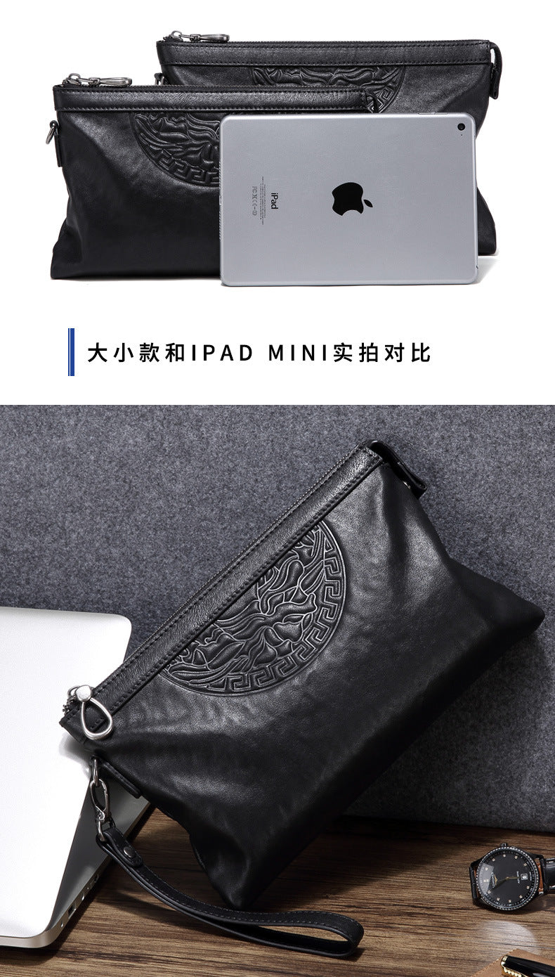 Men's Handbag Cow Leather Large Capacity Business Casual Fashion Men's Bag 