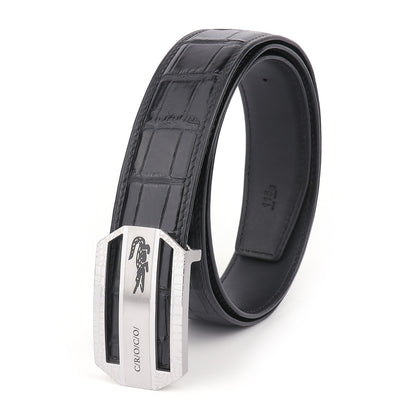 Men's Belt Siamese Crocodile Skin Genuine Leather Unjointed Casual Men's Belt 