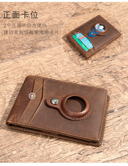Men's wallet cowhide genuine leather retro business card holder card bag for men 