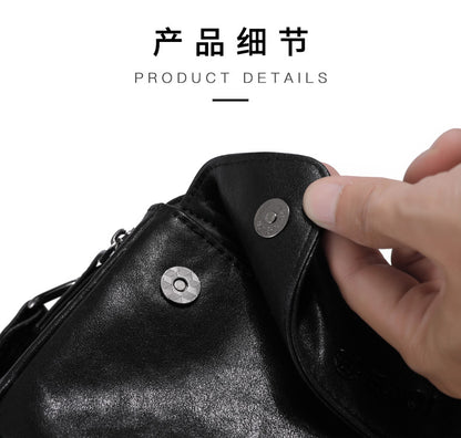 Men's Shoulder Bag Made of Cowhide Genuine Leather High Quality Business Casual Crossbody Bag 