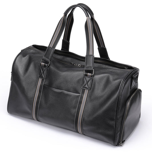 Men's travel bag Dry and wet separation cowhide genuine leather short distance business trip handbag handbag fitness travel bag large capacity men's luggage bag 