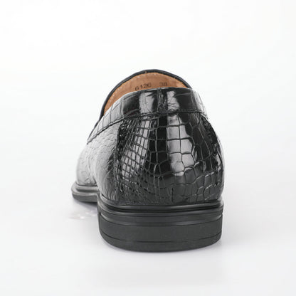 Crocodile Skin Genuine Leather Men's Leather Shoes Rubber Sole Moccasins Formal Business Casual Men's Shoes 