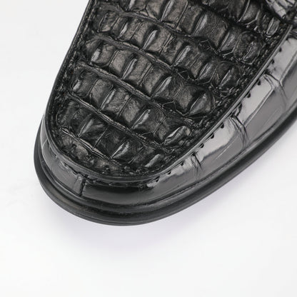 Crocodile Skin Genuine Leather Men's Leather Shoes Rubber Sole Moccasins Formal Business Casual Men's Shoes 