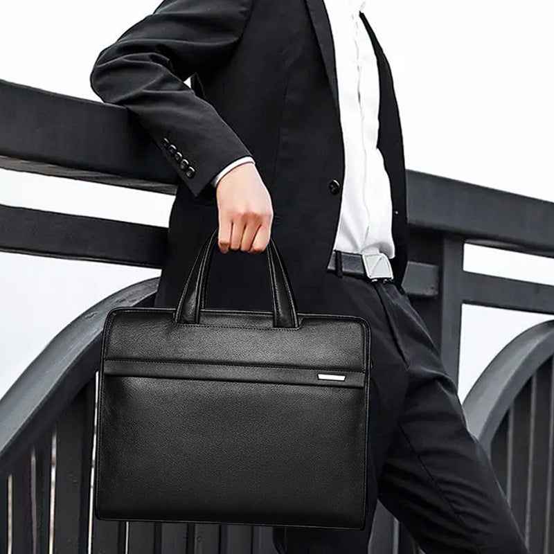 Men's handbag genuine cowhide leather computer bag business briefcase 