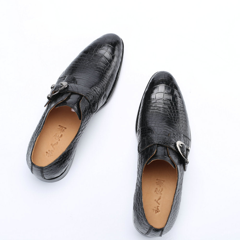 Crocodile Belly Skin Genuine Leather Men's Leather Shoes Business Casual Men Shoes 