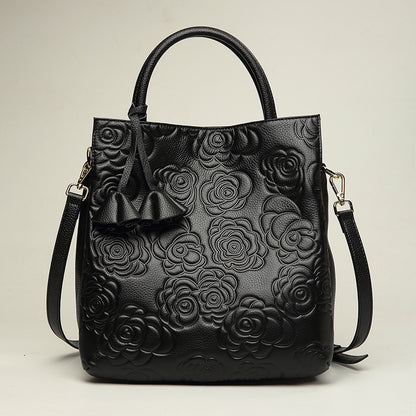Women's Handbag Genuine Leather Women's Fashion Bag Shoulder Bag Tote Bag Large Capacity