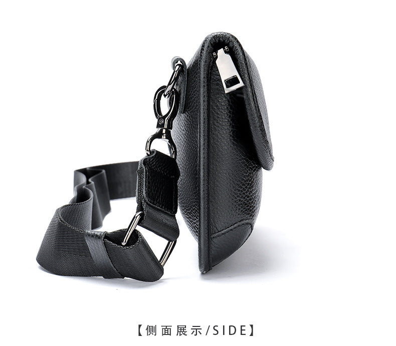 Men's Shoulder Bag Genuine Cowhide Leather Simple Fashion Men's Crossbody Bag 