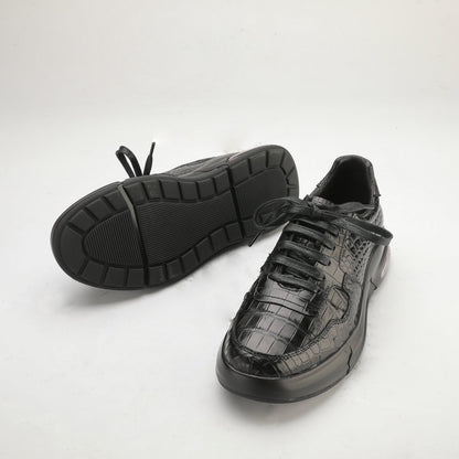 Crocodile Belly Skin Men's Casual Shoes Fashion Genuine Leather Men Shoes 
