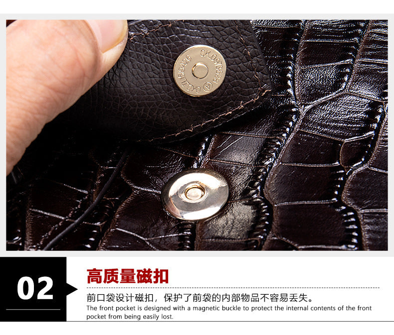Men's Wallet Cow Leather Crocodile Crest Fashion Clutch Bag Smartphone Coin Card Holder Men's Wallet 