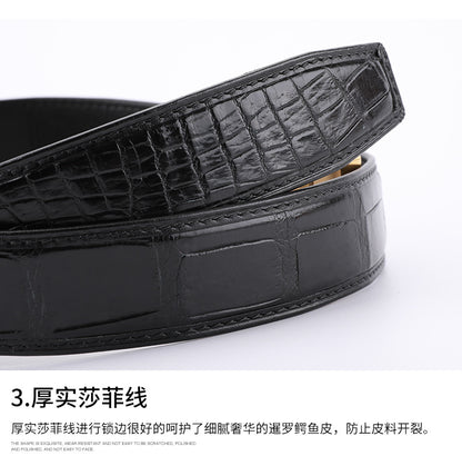 Siamese Crocodile Skin Men's Belt Automatic Buckle Business Casual Genuine Leather Belt 