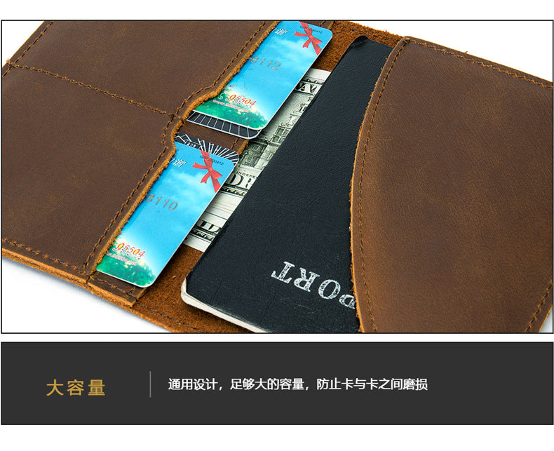 Men's Wallet Cow Leather Large Capacity Card Holder DIY Men's Wallet 