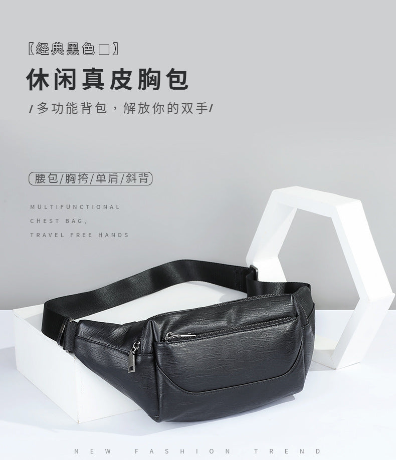 Men's Waist Bag Sports Fashion Casual Commuting Bust Bag Shoulder Bag 