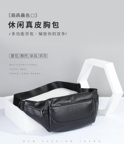 Men's Waist Bag Sports Fashion Casual Commuting Bust Bag Shoulder Bag 