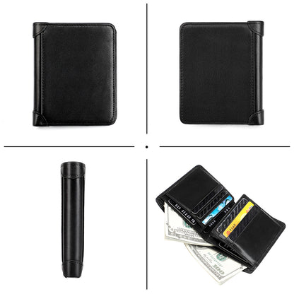 Men's wallet genuine cowhide leather RFID anti-theft brush large capacity multi-functional men's wallet 