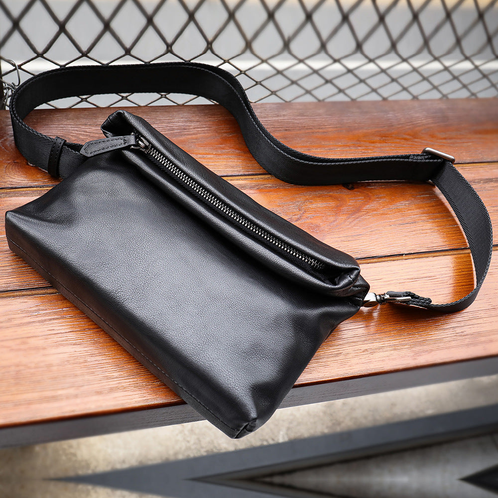 Men's Shoulder Bag Genuine Cowhide Leather Fashion Sports Crossbody Bag for Men 