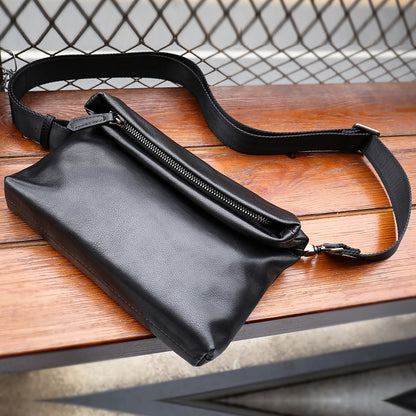 Men's Shoulder Bag Genuine Cowhide Leather Fashion Sports Crossbody Bag for Men 