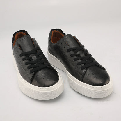 Ostrich Skin Men Shoes Fashion Genuine Leather Sneakers Men's Casual Sports Shoes 