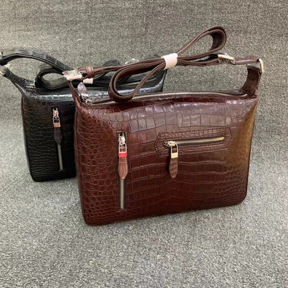 Men's Shoulder Bag Crocodile Belly Skin High Quality Casual Fashion Men's Crossbody Bag
