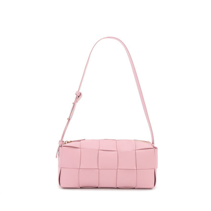 Genuine Leather Ladies Underarm Bag Handbag Zipper Bag Weaving Bag Fashion