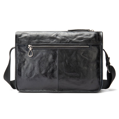 Men's Shoulder Bag Genuine Cowhide Leather Fashion Hand-held Crossbody Bag for Men 