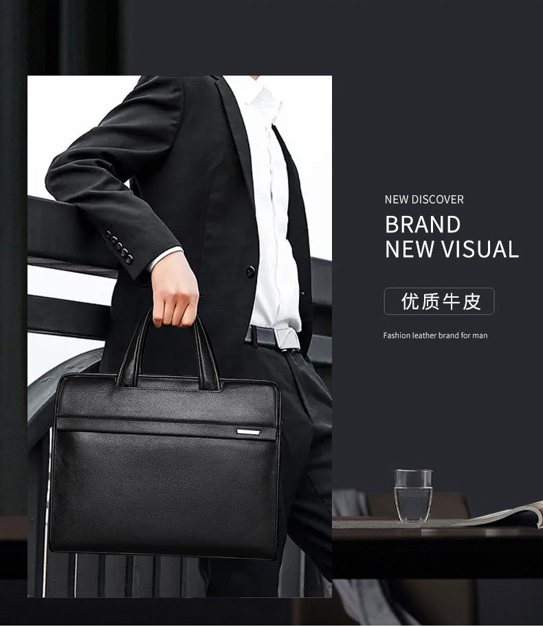 Men's handbag genuine cowhide leather computer bag business briefcase 