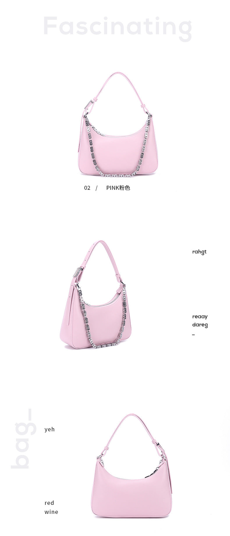 Retro Half Moon Bag Armpit Bag Chain Bag Genuine Leather Women's Bag