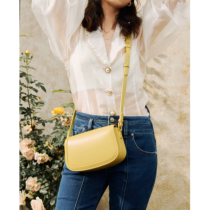 Women's cowhide crossbody bag Simple women's bag Shoulder bag Goes with anything