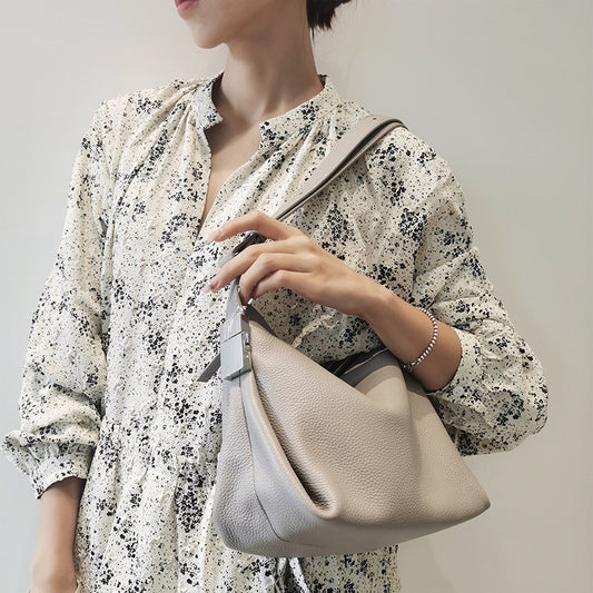Genuine leather women's bag soft large capacity bag simple atmospheric shoulder bag fashionable shoulder bag